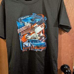 Black Racing Graphic Tee with Cars